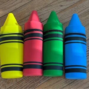4 Colorful Crayon-Shaped pencil pouch